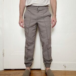 Alfani Men's Regular Fit Pleated Joggers Taupe Brown Size Small New